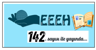 EEEH Dergi logosunun yanında açık bir şekilde duran sarı ve turuncu renklerde bir dergi çizimi yer alıyor. Altında, beyaz fon üzerinde “142. sayısı ile yayında…” yazıyor. Bu yazıdaki rakamların üzerinde, her rakama ait Braille simgesi yer alıyor.
